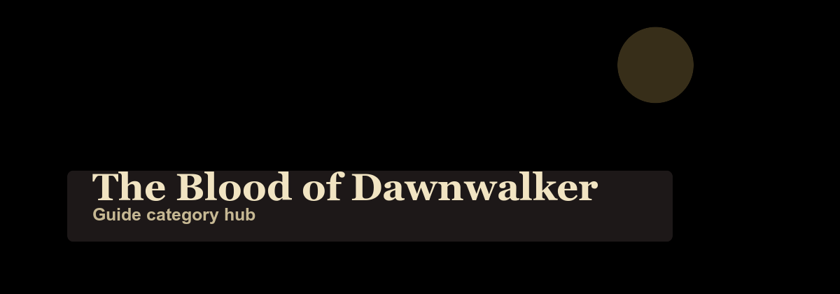 Generated The Blood of Dawnwalker gameplay ideas artwork.